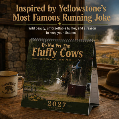 🦬 "Do Not Pet The Fluffy Cows" 🏞️ Bison Yellowstone National Park 2027 Wall Calendar
