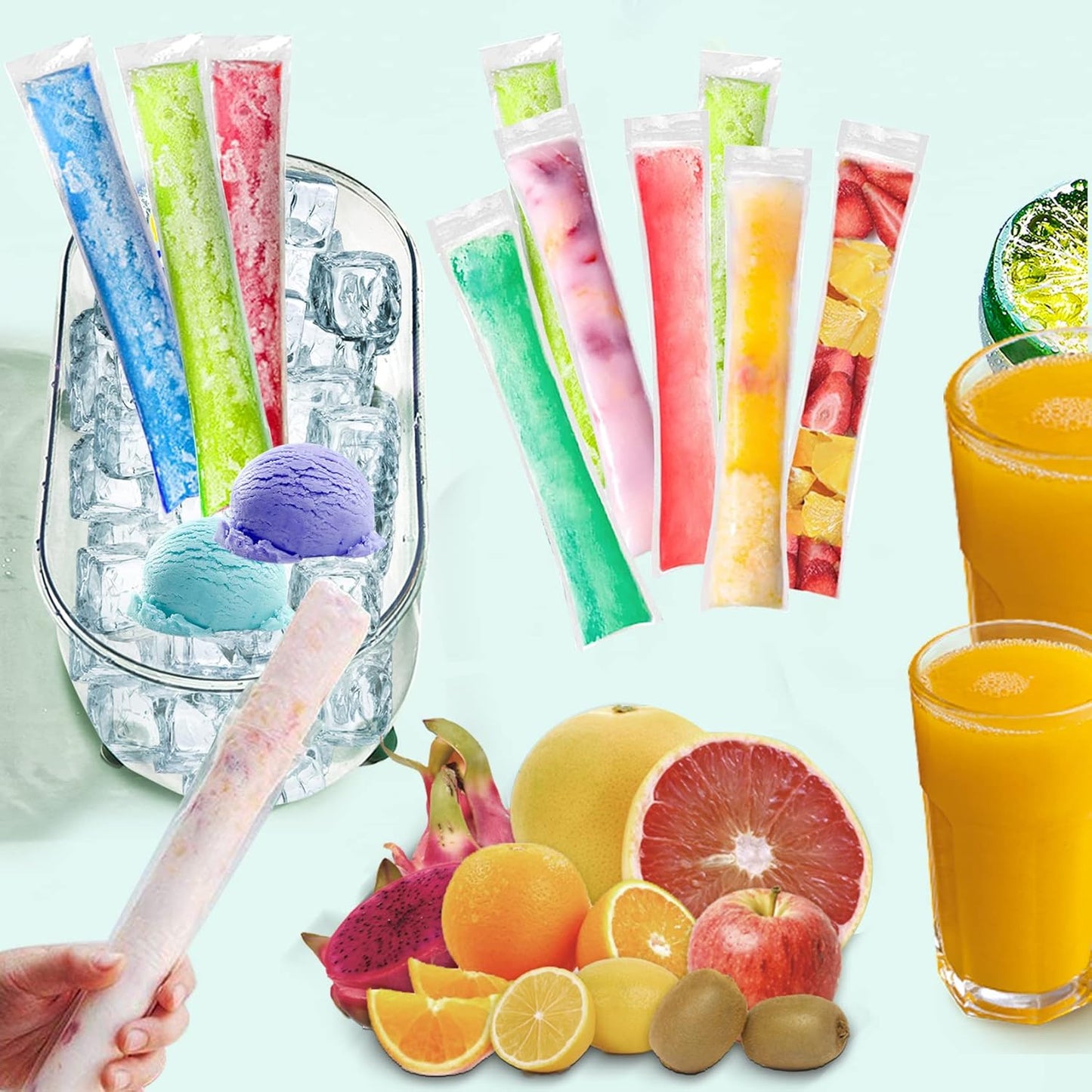 🔥Summer Promotion 49% OFF - 100PCS DIY Disposable IcePop Bags with Funnel