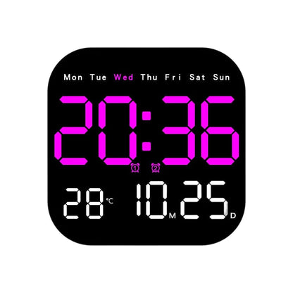 49% OFF ⏰ Modern Multifunctional Digital Clock ✅ Remote Control Adjustable Brightness | Wall Mount/Desk Stand Clock with Date & Temperature