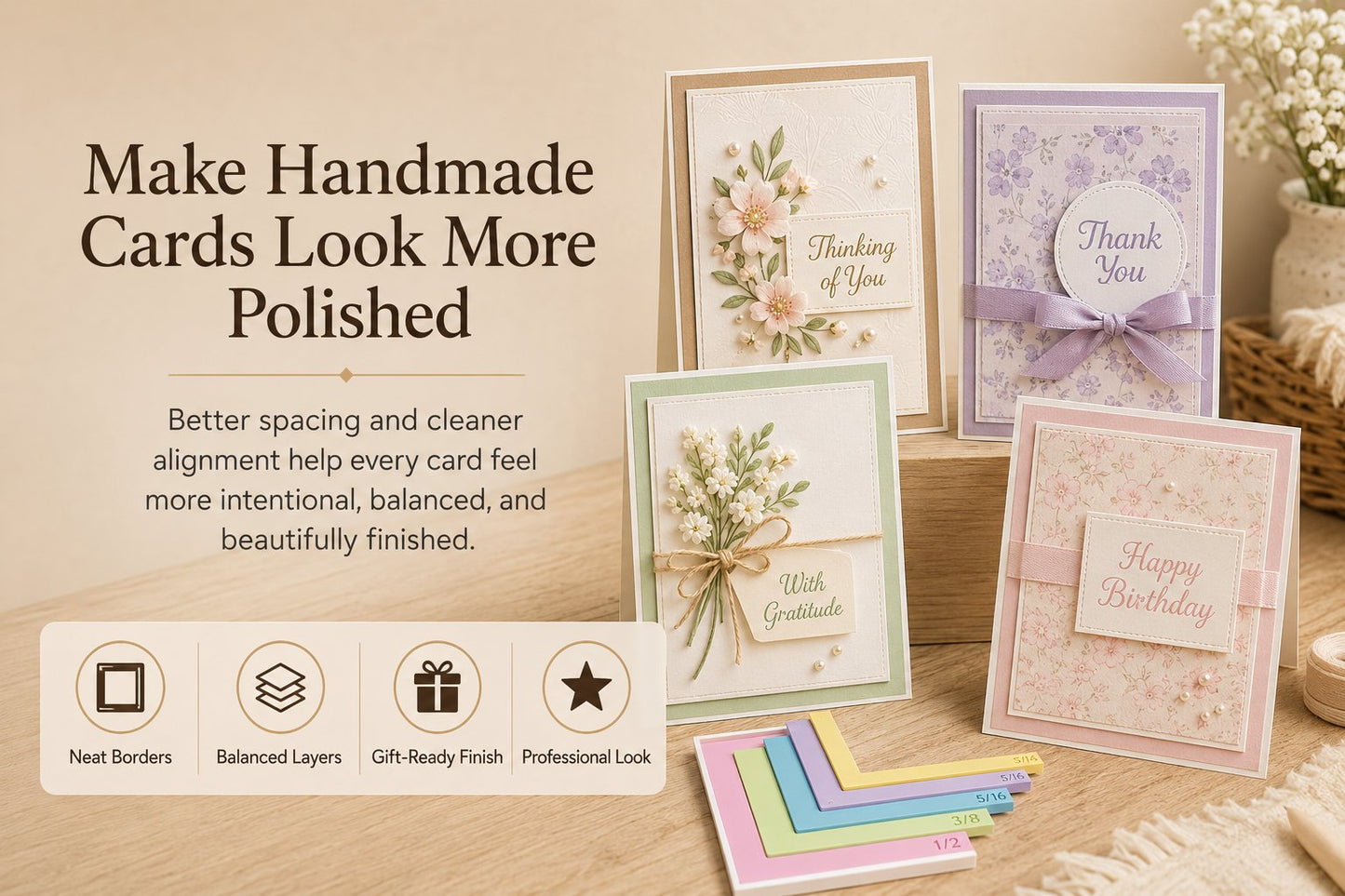 🎁 Last Day 49% OFF - Card Making Alignment Guides Set | Create Perfectly Aligned Handmade Cards Without Guesswork or Crooked Corners ✨