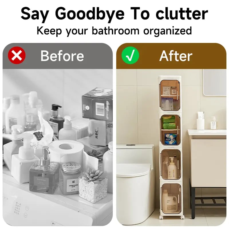 4-Tier Slim Plastic Storage Cabinet