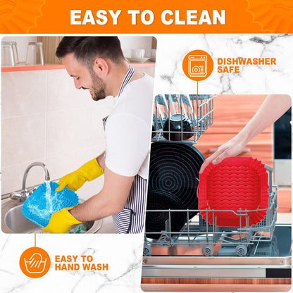 🔥 Square Silicone Reusable Cooking Basket Insert