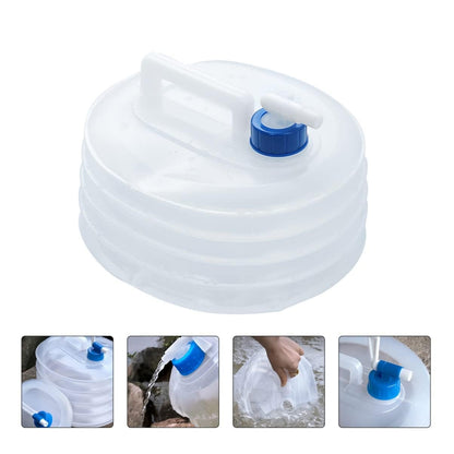 3-15L Foldable Water Container with Tap Portable Collapsible Water Storage Tank Water Carrier Lifting Bag Leakproof Water Pouch Camping Water Jug Travel Water Dispenser Outdoor Water Storage