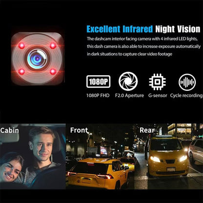 2.0-Inch IPS Screen HD 1080P 3 Lens Dashcam With Night Vision&Wifi Link