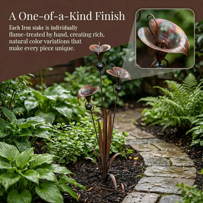 Copper Calla Lily Garden Chime Set – Peaceful Outdoor Decor for Flower Lovers 🌿🔔