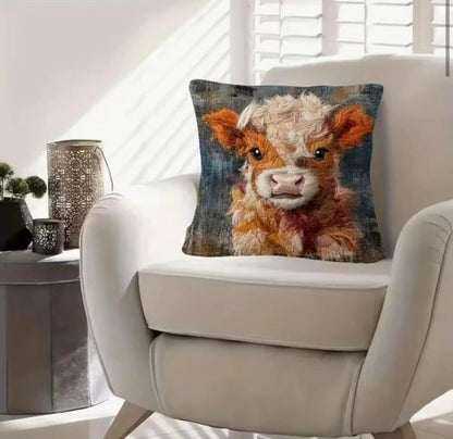 🐮💕 Personalized Scottish Highland Cattle Pillow Cover