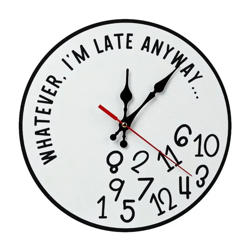 🔥Last Day 49% OFF -"I'm Late Anyway" Wall Clock😂⏰