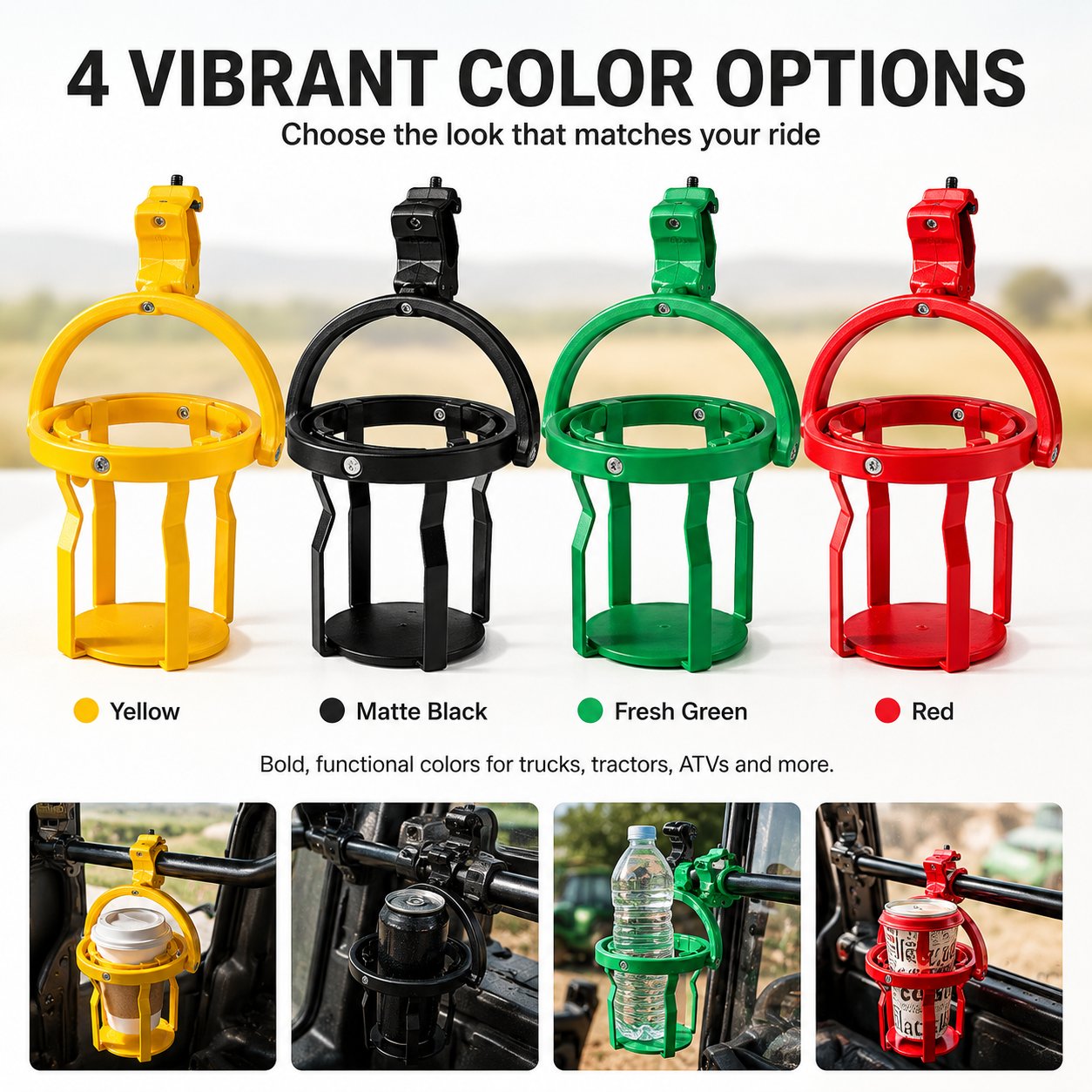 Gyroscopic Anti-Spill Clamp-On Cup Holder – 360° Auto Level Shockproof Drink Mount for All Vehicles
