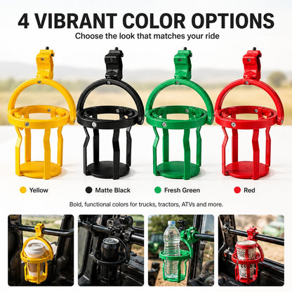 Gyroscopic Anti-Spill Clamp-On Cup Holder – 360° Auto Level Shockproof Drink Mount for All Vehicles