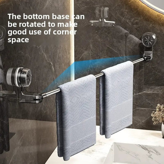 🏠 Wall-Mounted Towel Rack with Strong Suction – No Tools Needed