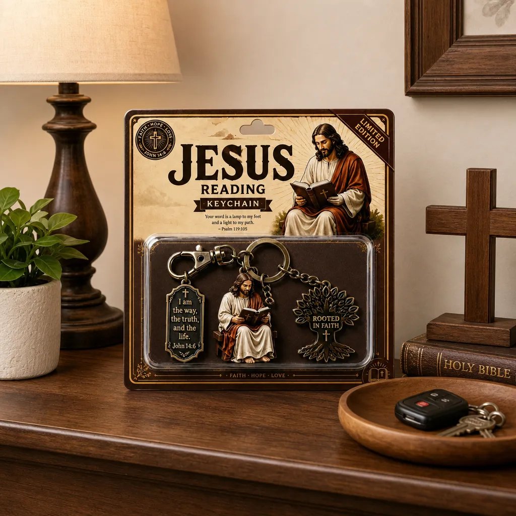 ✝️Jesus Reading Keychain