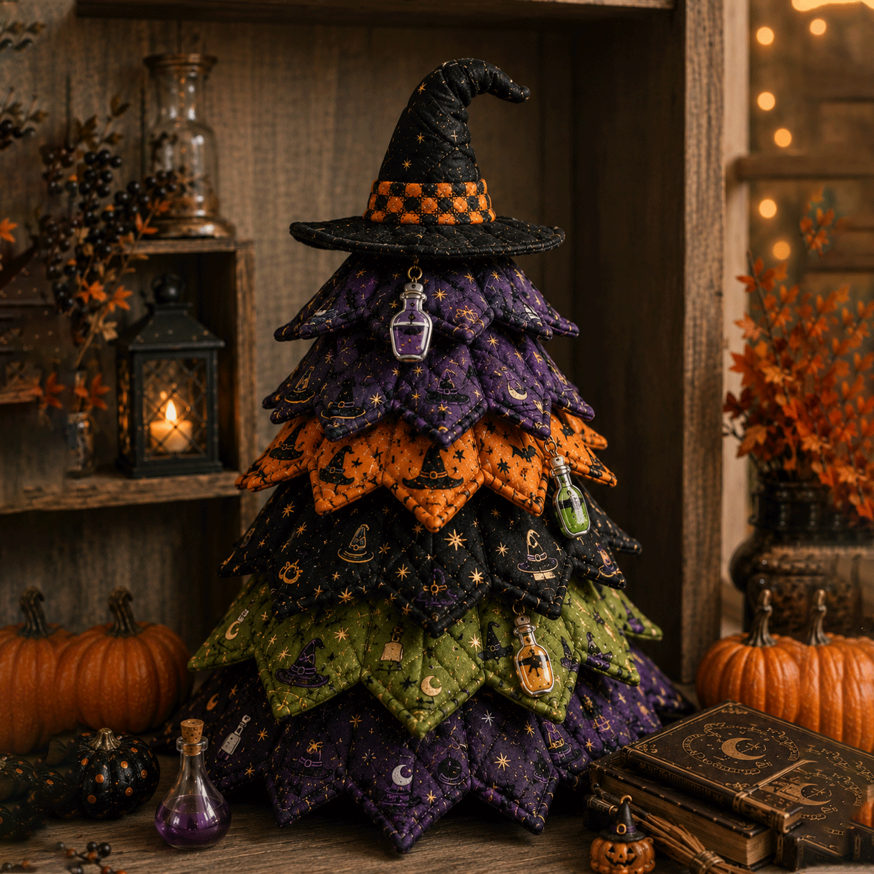 🔥LAST DAY 50% OFF - 🎃 DIY Halloween Quilted Fabric Tree Kit – Easy Layered Fabric Holiday Décor for Quilting Lovers(📦Buy 2 Free Shipping)