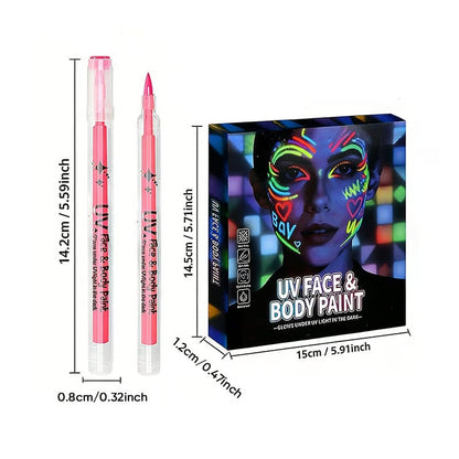 UV Neon Face Paint Markers 12 Colors