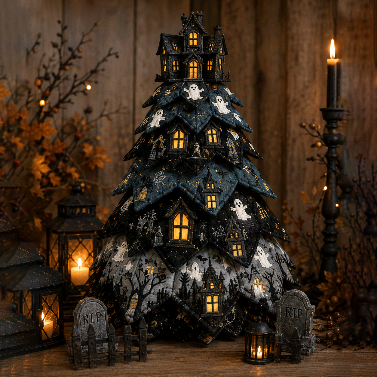 🔥LAST DAY 50% OFF - 🎃 DIY Halloween Quilted Fabric Tree Kit – Easy Layered Fabric Holiday Décor for Quilting Lovers(📦Buy 2 Free Shipping)