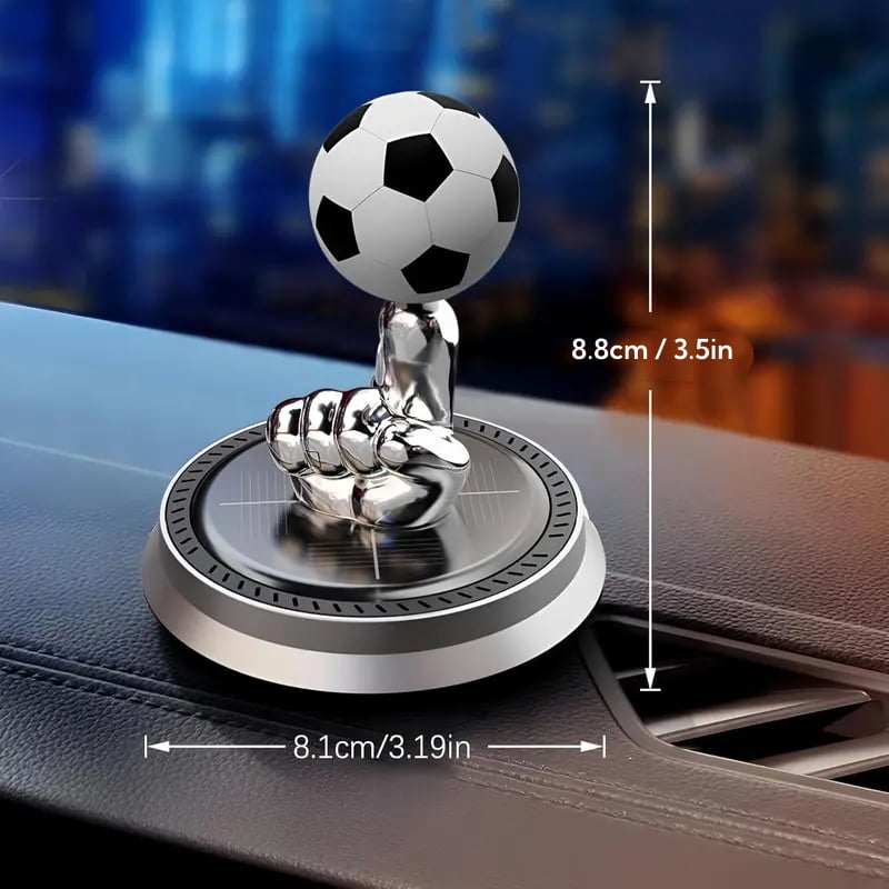 ⚽🚗Solar Rotating Football Car Air Freshener & Aromatherapy Diffuser – Reusable Ornament for Car, Office & Home
