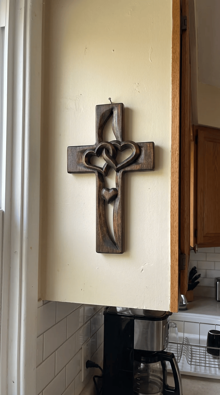 ✝️Handcrafted Two Heart Cross