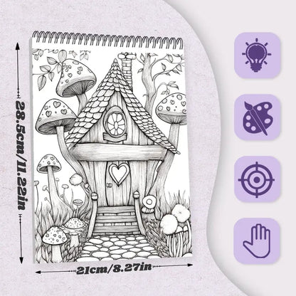 🖍️🎨Adult Coloring Stress Relief Books (Hardcover)