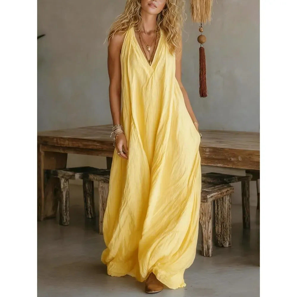 Women's Casual Sleeveless Loose-Fitting Long Dress 👗🌸✨