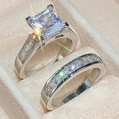 🔥✨2-Piece Set Fashion Sparkling Cubic Zirconia Rings