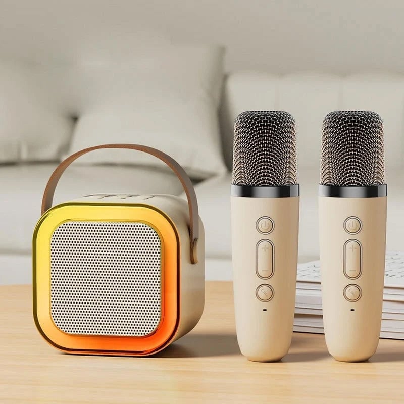 Mini Bluetooth Karaoke Speaker with Wireless Microphones