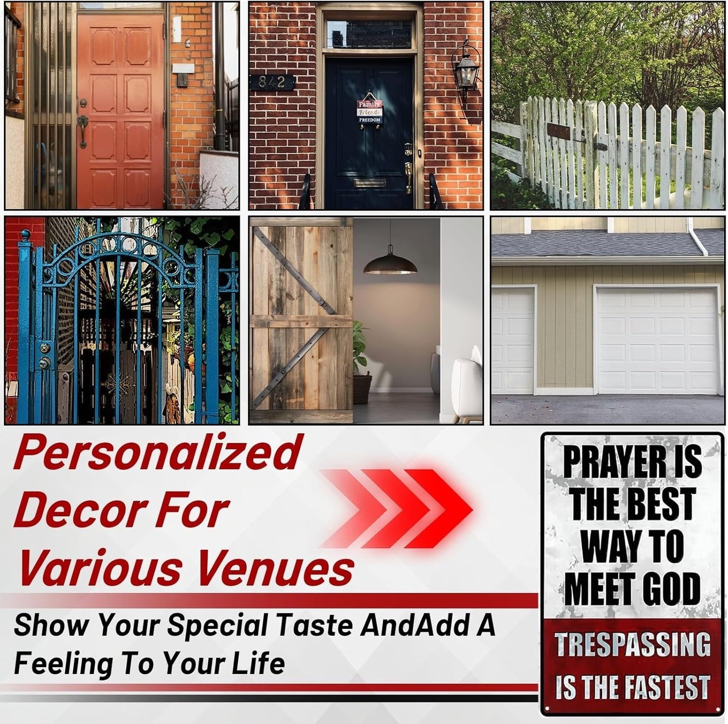 🔥Metal No Trespassing Signs Private Property Funny