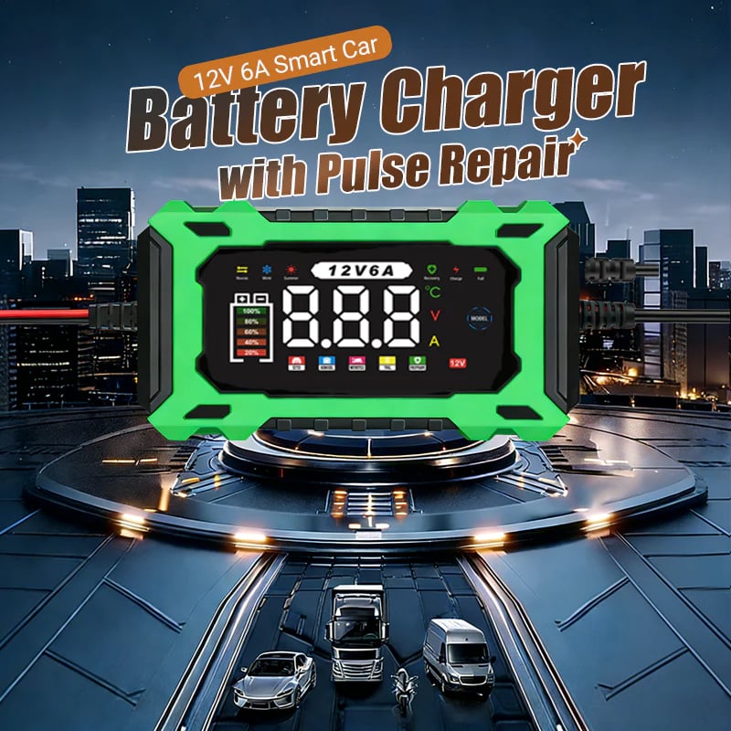 ⚡ Dailyardpromax® 12V 6A Smart Car Battery Charger with Pulse Repair – Fast, Safe & Extend Battery Life 🚗🔋✨
