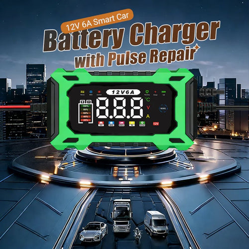⚡ Dailyardpromax® 12V 6A Smart Car Battery Charger with Pulse Repair – Fast, Safe & Extend Battery Life 🚗🔋✨