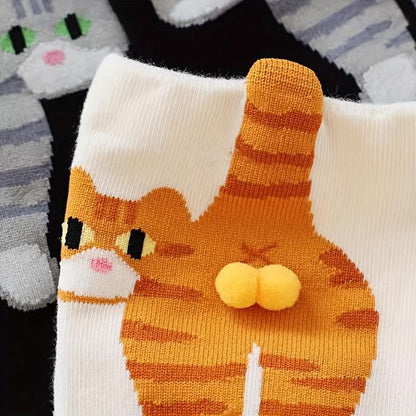 🐱🍑Funny 3D Kitty Butt Socks for Women – Adorable Design for Daily Fun