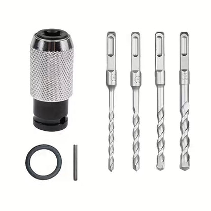 Rotary Hammer Adapter with Impact Drill Bits Set