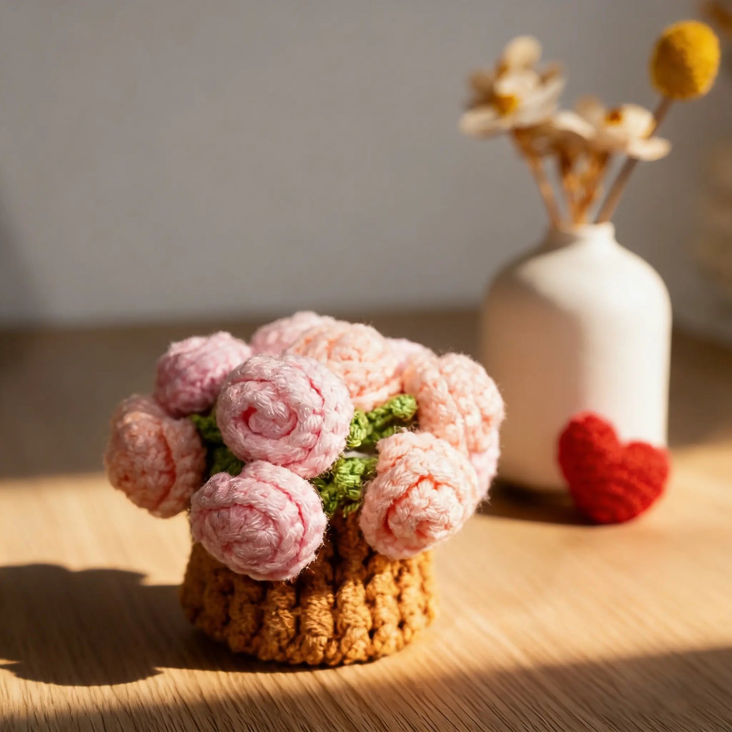 Handmade Crochet Flower Bouquet Coaster – Decorative Gift for Mom & Grandma