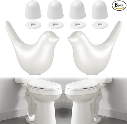 2Packs Ceramic Gold Birds Toilet Bolt Caps & 4Packs Universal Toilet Bolt Covers