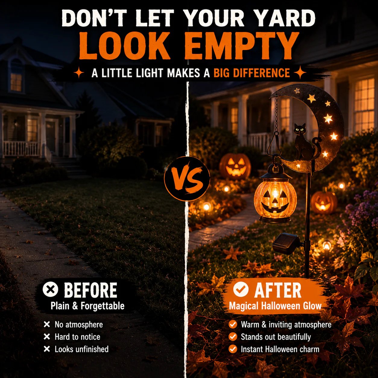🎃 Halloween Early Bird Sale | 49% OFF Pumpkin Moon Garden Stake Light