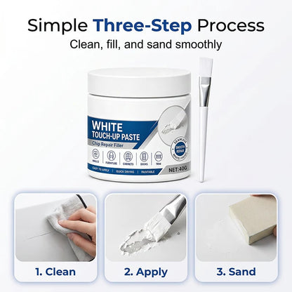 White Furniture Touch-Up Paste with Brush
