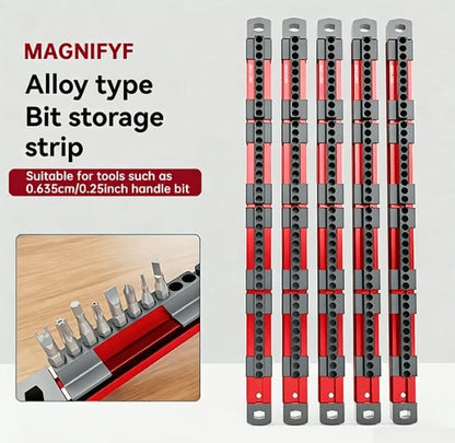 Pro-Series Aluminum Magnetic Hex Bit Organizer | 40-Slot 1/4" Drive Holder