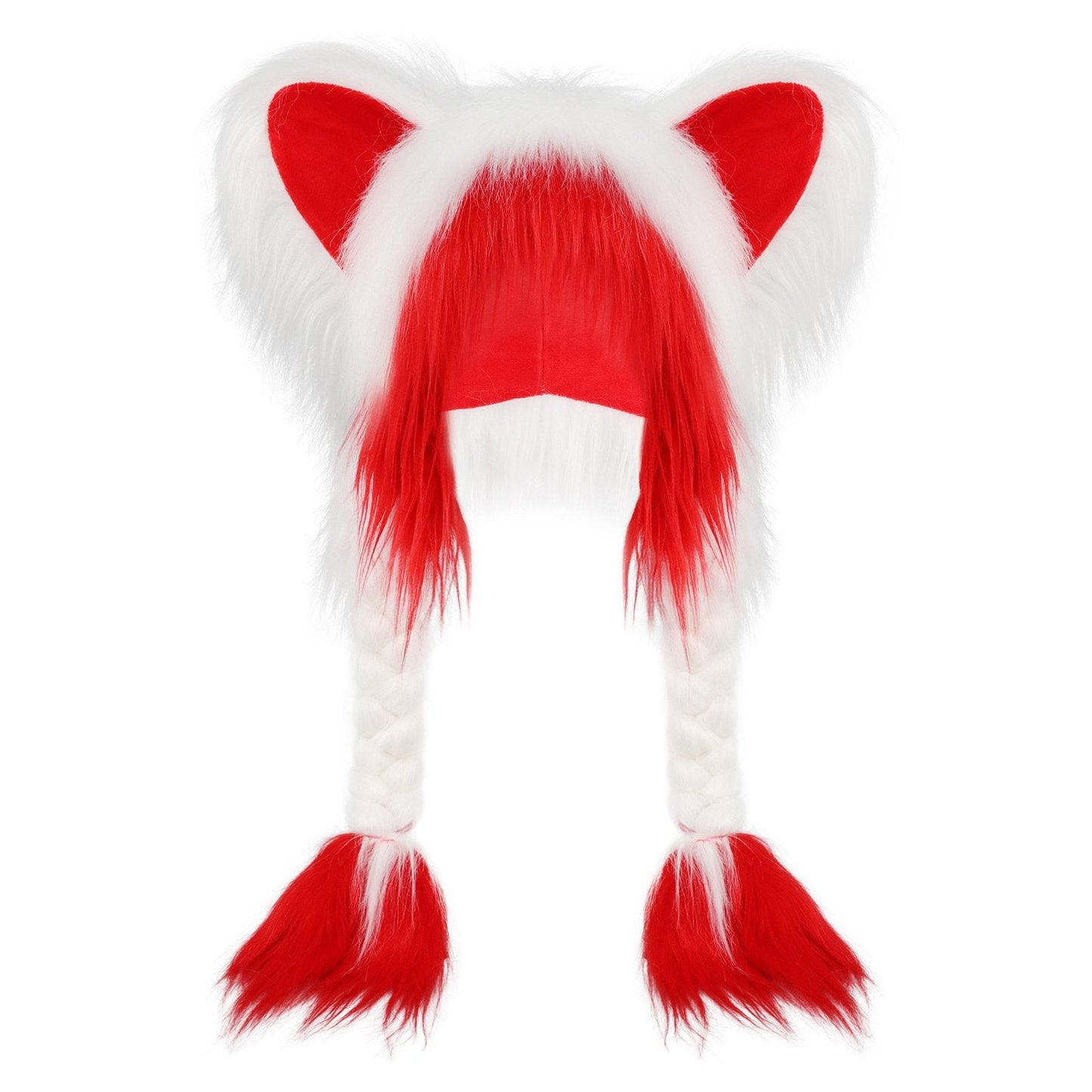🔥Soft Furry Animal Ear Hat with Braids