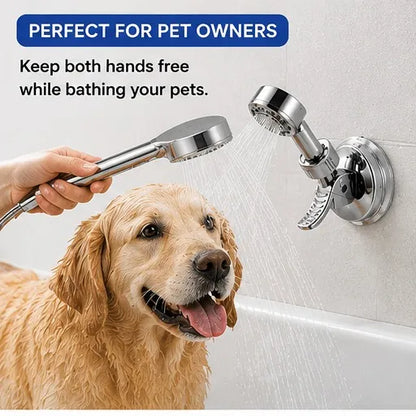 2pcs Adjustable Shower Head Holders Removable Suction Cup Shower Head Bracket No Drill Shower Head Bracket