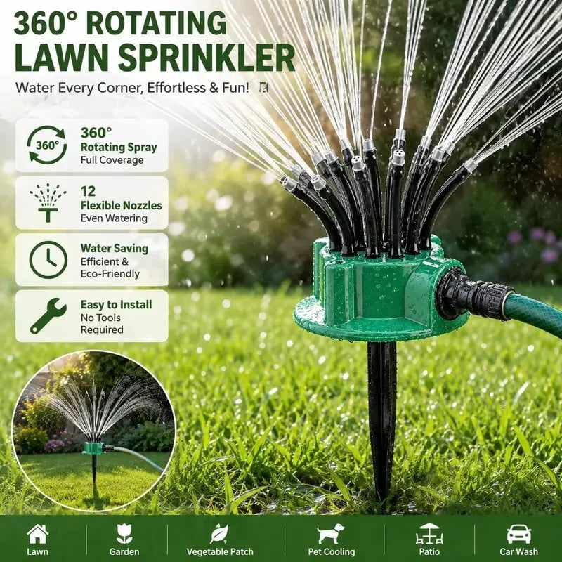 💦Adjustable Multi-Nozzle Lawn Sprinkler