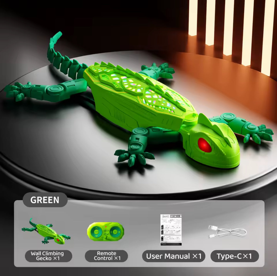 Gecko Rush Remote Control Wall Climbing Lizard Toy — Ceiling & Floor Crawler