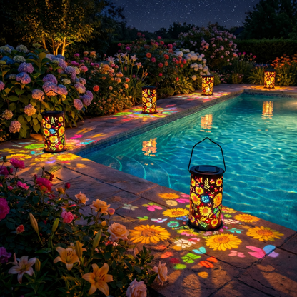 Colorful Sunflower Glow Solar Garden Lantern