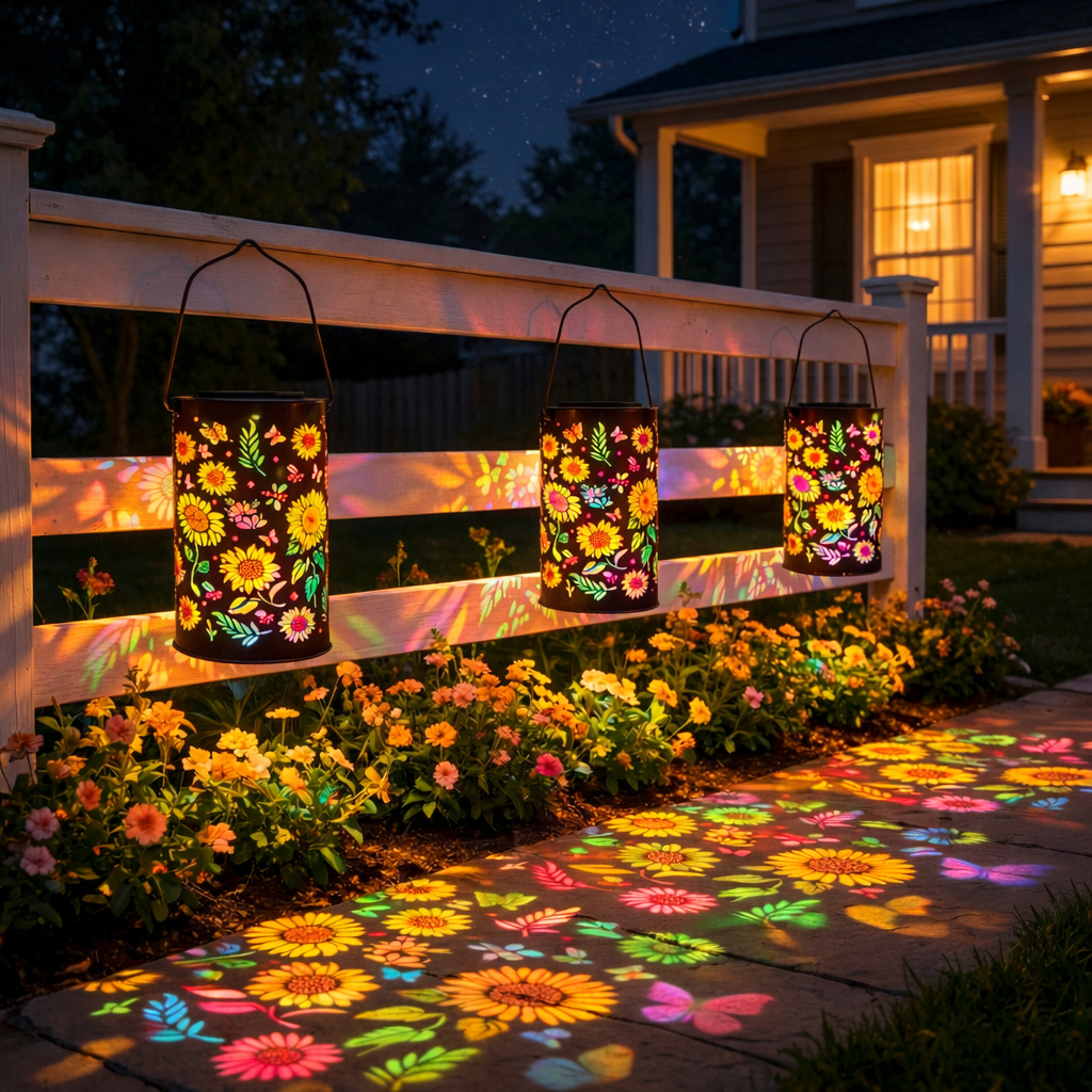 Colorful Sunflower Glow Solar Garden Lantern