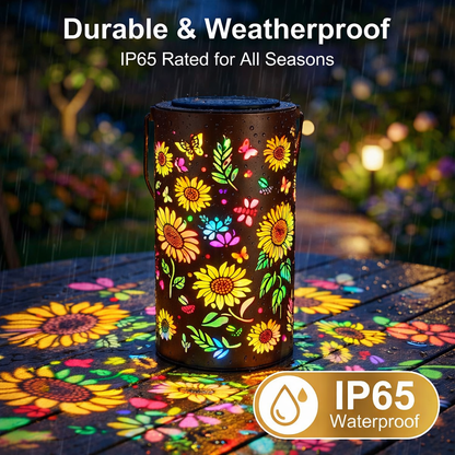 Colorful Sunflower Glow Solar Garden Lantern