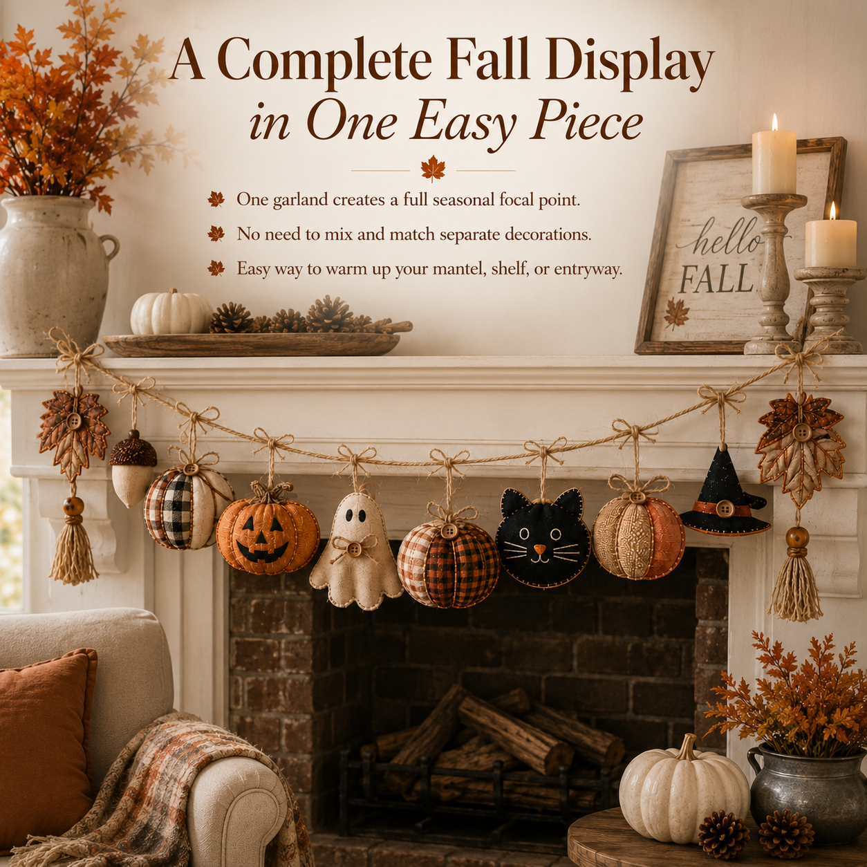 Cozy Fall Fabric Garland