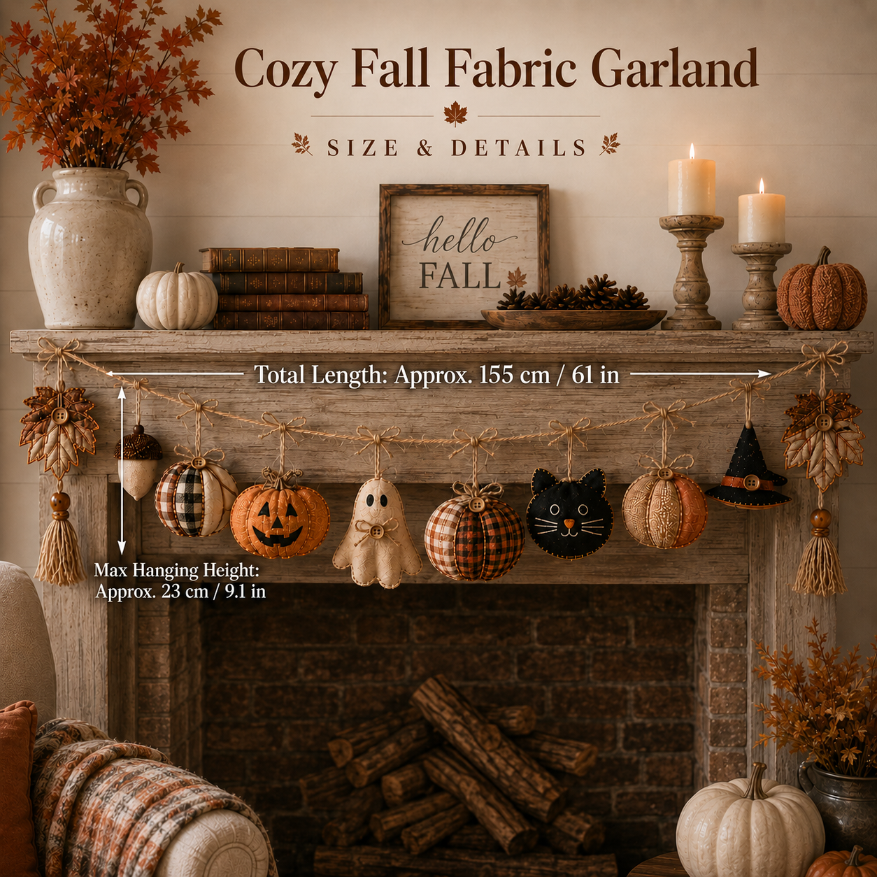 Cozy Fall Fabric Garland