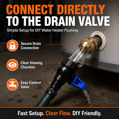 🚿 Water Heater Flush Tool – Remove Sediment Fast & Help Extend Tank Life Without a Plumber