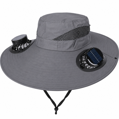 Solar Fan Hat – Hands-Free Cooling Wide Brim Sun Hat for Fishing, Gardening & Outdoor Work
