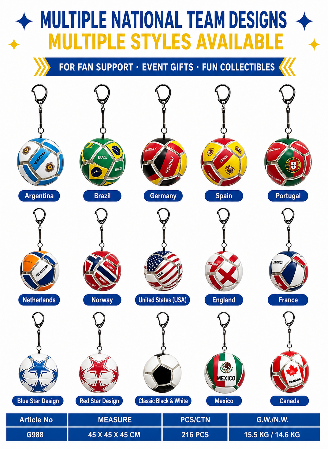 Mini Football Fidget Keychain Stress Relief Toy