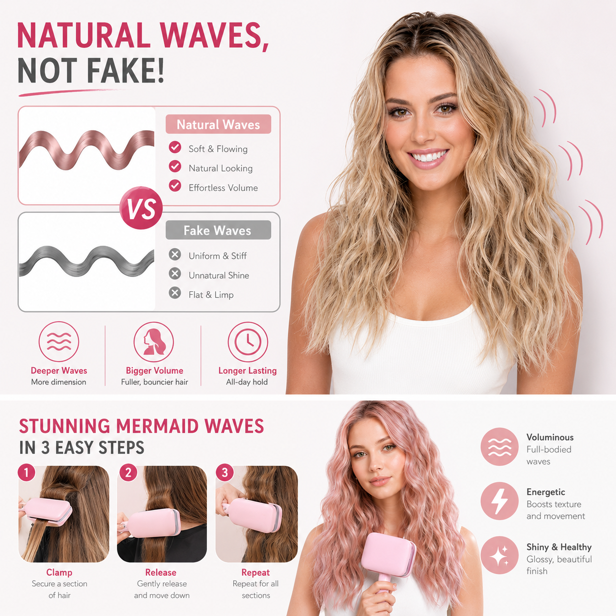 🎉💥Hair Styling Tool with Negative Ionic Technology 💖