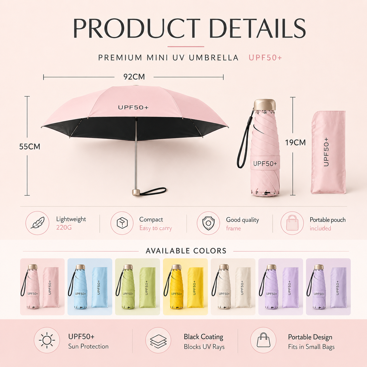Dual-Purpose Portable Capsule Umbrella