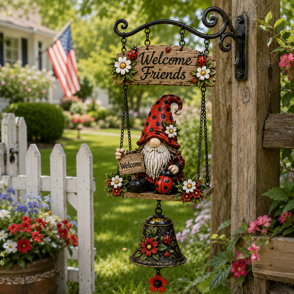 🔥Limited time 49% OFF – Rustic Garden Gnome Bell Outdoor Decor 🐞🌼