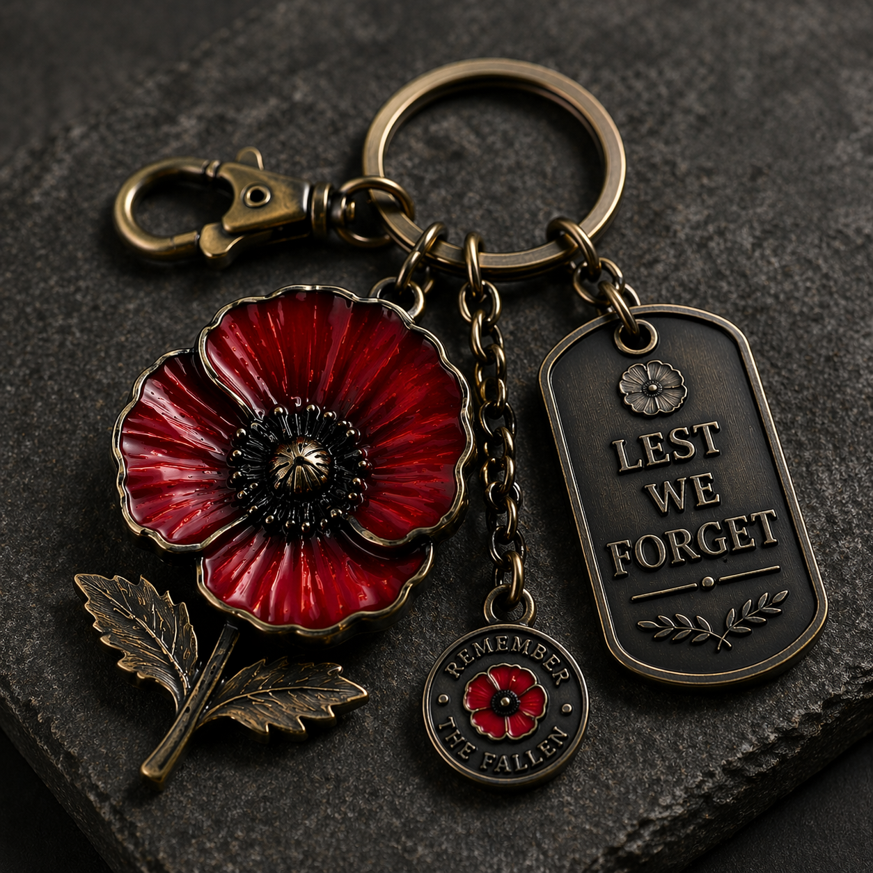 🌺 Remembrance Poppy Keychain